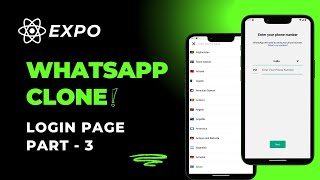 Create WhatsApp Login Screen with Phone Number amp Country Picker  React Native Expo Hindi Tutorial [upl. by Tega]