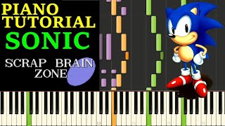 Sonic the Hedgehog  Scrap Brain Zone  Piano Tutorial [upl. by Ducan]