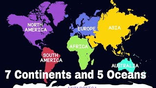 7 Continents and 5 Oceans of the World  Geography for Kids  Educational Videos  The openbook [upl. by Chang]