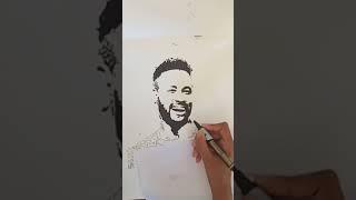 how to draw neymar jrstep by stepneymar jrstencil drawingstencil areaeasy drawingshorts [upl. by Attirehs]