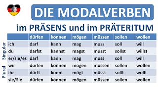 Deutsch lernen die Modalverben  Präsens  PräteritumGerman modal verbs in simple present  past [upl. by Ilyak]