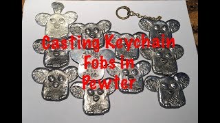 Casting Pewter Keychain Fobs in SmoothOn Mold Max 60 Silicone Molds [upl. by Ronaele]