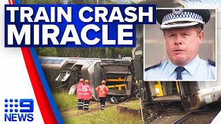 Train crashes into stolen van south of Sydney  9 News Australia [upl. by Aihcela]