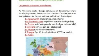 4ème Chap1 LEurope dans le monde au XVIIIème siècle [upl. by Chouest832]