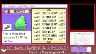 Pokemon Emerald Kaizo Nuzlicke I Fishing simTampL gym 3 trainers [upl. by Nofets511]