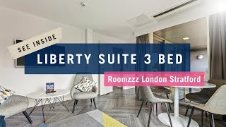 Liberty Suite 3 Bed  Apartment Tour  Roomzzz Aparthotels London Stratford [upl. by Adnofal]