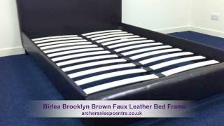 Birlea Brooklyn Brown Faux Leather Bed Frame [upl. by Amilah]