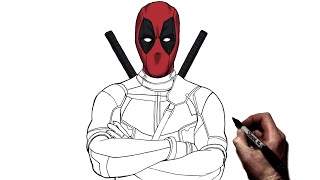 How To Draw Deadpool  Step By Step  Marvel [upl. by Dukey]