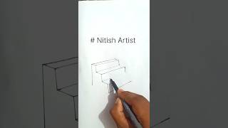 How to draw stair 3d illusion 😲 amazing drawing trick art [upl. by Orten]