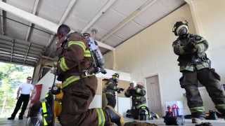 Firefighters recruits dress out in under two minutes [upl. by Wells]