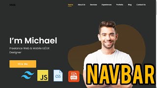 Portfolio Website Using HTML CSS Tailwind and Javascript  Navbar  Part 2 codewithsirohiya [upl. by Domela]