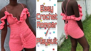 How To Crochet A Romper  Playsuit Beginner Friendly [upl. by Shult]