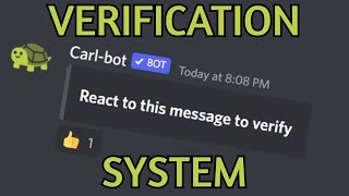 Discord Verification Setup Carl Bot [upl. by Disini347]