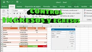 Tabla dinámica de Control de Gastos e Ingresos en Excel [upl. by Widera50]