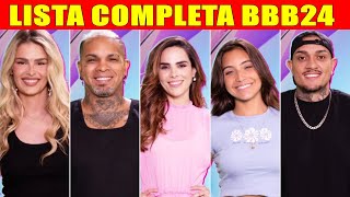 BBB 24 LISTA COMPLETA dos participantes do big brother brasil 2024 [upl. by Pachton]