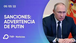 Putin las sanciones contra Rusia quotson como una declaración de guerraquot [upl. by Maressa]