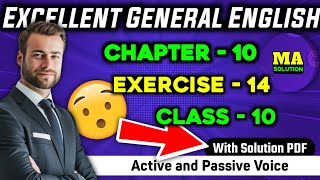 Exercise  14 Class 10 Grammar quotActive and Passive Narrationquot Solution  Excellent General English [upl. by Brouwer]