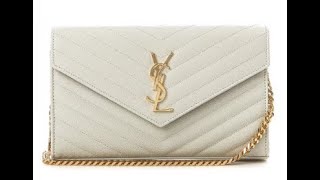 Saint Laurent MONOGRAM CHAIN WALLET IN GRAIN DE POUDRE EMBOSSED LEATHER 377828 BOW01 9207 [upl. by Donaldson]