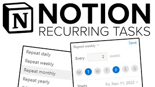 Recurring Tasks in Notion Notion Tutorial [upl. by Barret]