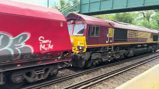 66096 6O97 Paddington Yard Marcon Topmix to Angerstein Wharf Tarmac  Nutfield Surrey 130724 [upl. by Rehpotsihrc]