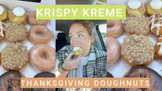 LETS TASTE KRISPY KREMES THANKSGIVING DOUGHNUTS JOIN ME FOR A DELICIOUS CARFEAST [upl. by Attalie317]