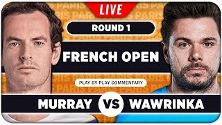 MURRAY vs WAWRINKA • French Open 2024 • LIVE Tennis PlaybyPlay Stream [upl. by Delores701]