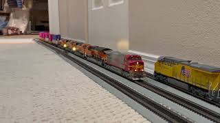 More October Trains Hiawatha Amtrak BNSF stack train Santa Fe SP etc [upl. by Gant213]