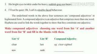 COMPOUND ADJECTIVES in telugu 10th class English in Telugu [upl. by Enelrae]