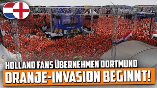 OranjeInvasion beginnt NiederlandeFans übernehmen Dortmund Preparty Nederland  Engeland [upl. by Finella]