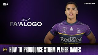 Player name pronunciation guide  Melbourne Storm  NRL [upl. by Aziar]