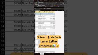 Schnell und einfach leere Zellen entfernen in Excel 📊🤓 excel shorts [upl. by Moneta]