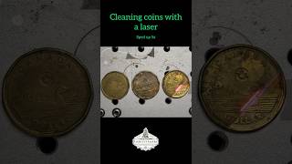 Fiber laser coin cleaning [upl. by Mccall]