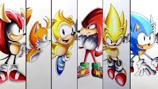 Drawing Sonic Mania Characters  Compilation 2 [upl. by Kumagai]