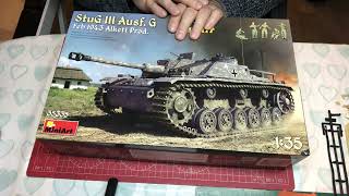 First impressions  Miniart 2022 new tool 135 Stug III Ausf G with full intrior and crew [upl. by Sezen]