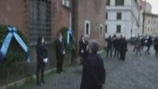 Italian officials mark Holocaust Remembrance day [upl. by Aillimat]