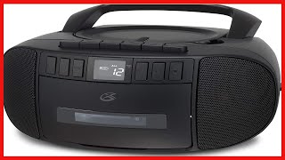 GPX BCA209B Portable AmFM Boombox with CD and Cassette Player Black [upl. by Ynos]