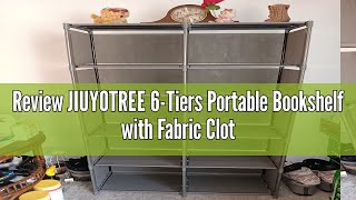 Review JIUYOTREE 6Tiers Portable Bookshelf with Fabric Cloth at Back 10 Cube Closet Storage Organi [upl. by Man]