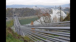 Donautalbrücke A26  Überfahrt und Ausblick vom Abspannpunkt Süd [upl. by Drol]