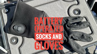 Ewool Battery heated gloves and socks fishing hunting [upl. by Elatan308]