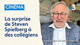 Steven Spielberg adresse un message à des collégiens mulhousiens [upl. by Alyaj332]