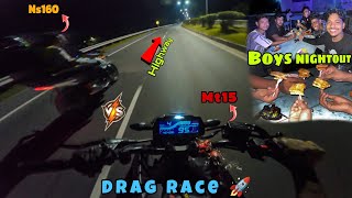 First night out vlog 😍  Brutal drag race mt15 vs ns160 🚀 [upl. by Laresa]