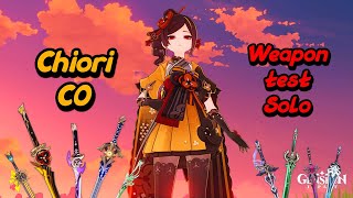 Genshin Impact  ลองคมเทสดาบ Chiori C0 Weapon Comparison SOLO [upl. by Eloccin941]