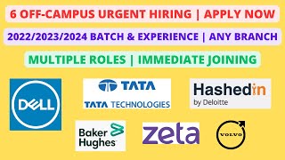 Tata  Dell  Deloitte  202220232024 batch  Any Branch  Off Campus Hiring [upl. by Breed732]