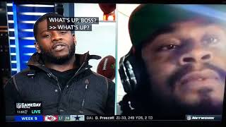 Marshawn Lynch on national TV when he doesnt think hes on national TV [upl. by Eanrahc]