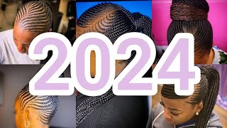 💯🔥2024 Best Ponytail Braids Hairstyle Ideas with Beautiful Cornrow Designs ♥️ [upl. by Ainsworth95]