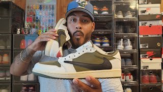 Air Jordan 1 Travis Scott Reverse Olive Unboxing🔥 [upl. by Millie]