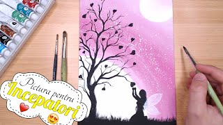 Pictura Acrilica pentru Incepatori 🎨Tutorial Arta [upl. by Kezer427]