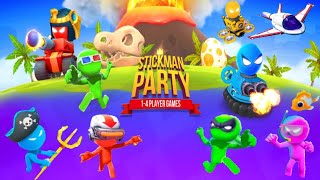 The Stickman Party  NEW Minigames 2023 Gameplay 4 Players UPDATED Android IOS [upl. by Ellehctim925]