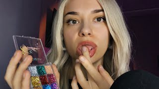 Asmr  spit painting you with glitter eye shadows ✨ [upl. by Einamrej320]