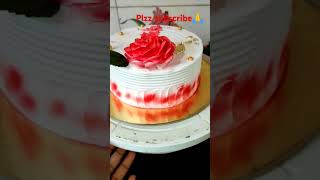 Beautiful red rose on a cake with whipped cream Vanilla flavoured customized half kg cake design 🙏 [upl. by Yrtsed]